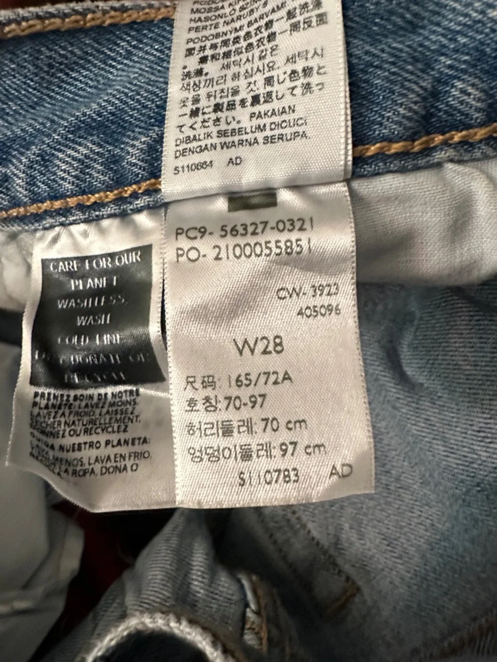 Levi's Distressed Light Blue Ripped Denim Shorts - Picture 3 of 3